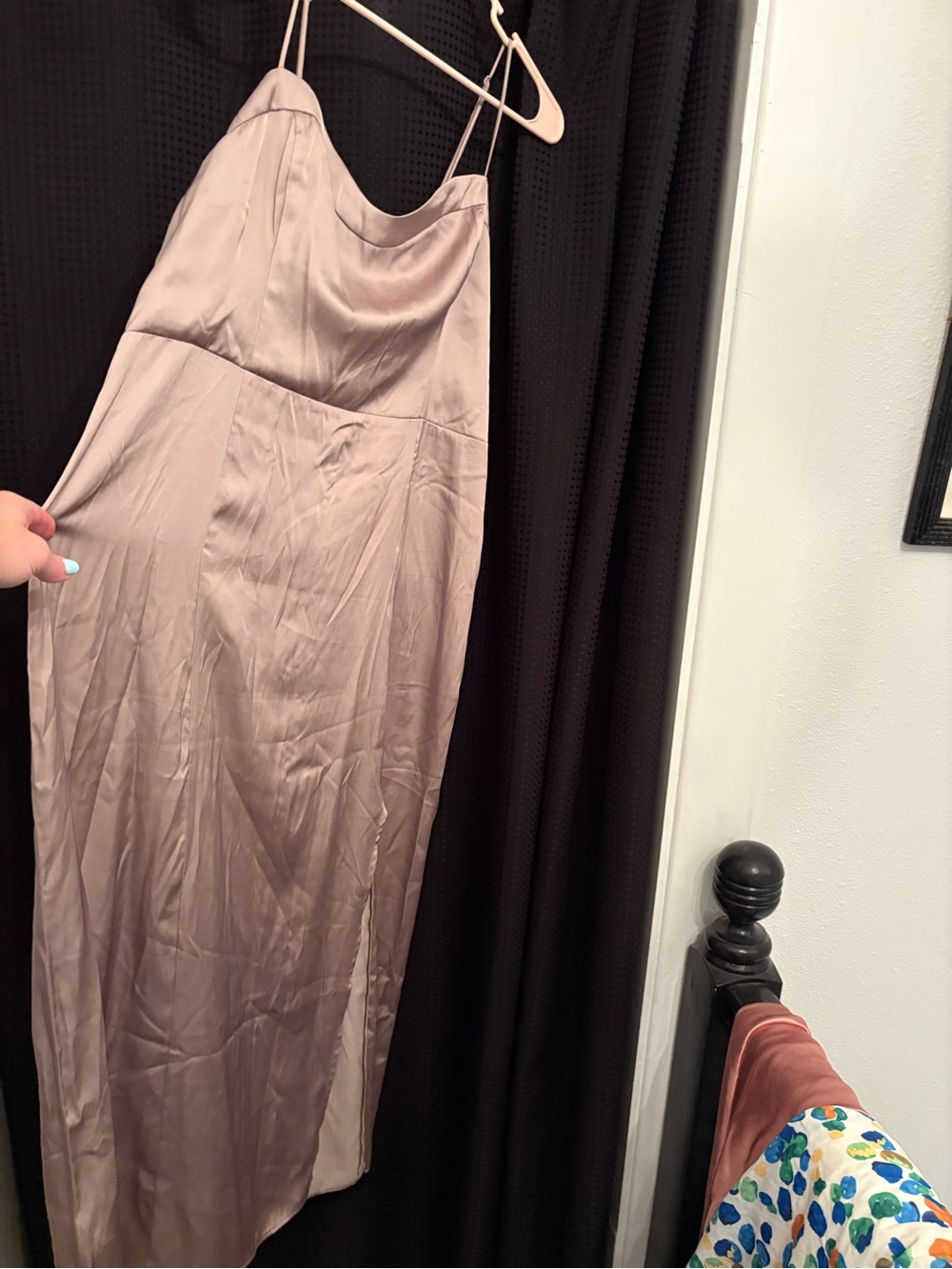 Abercrombie & Fitch Satin Slip Dress in Dusty Mauve
